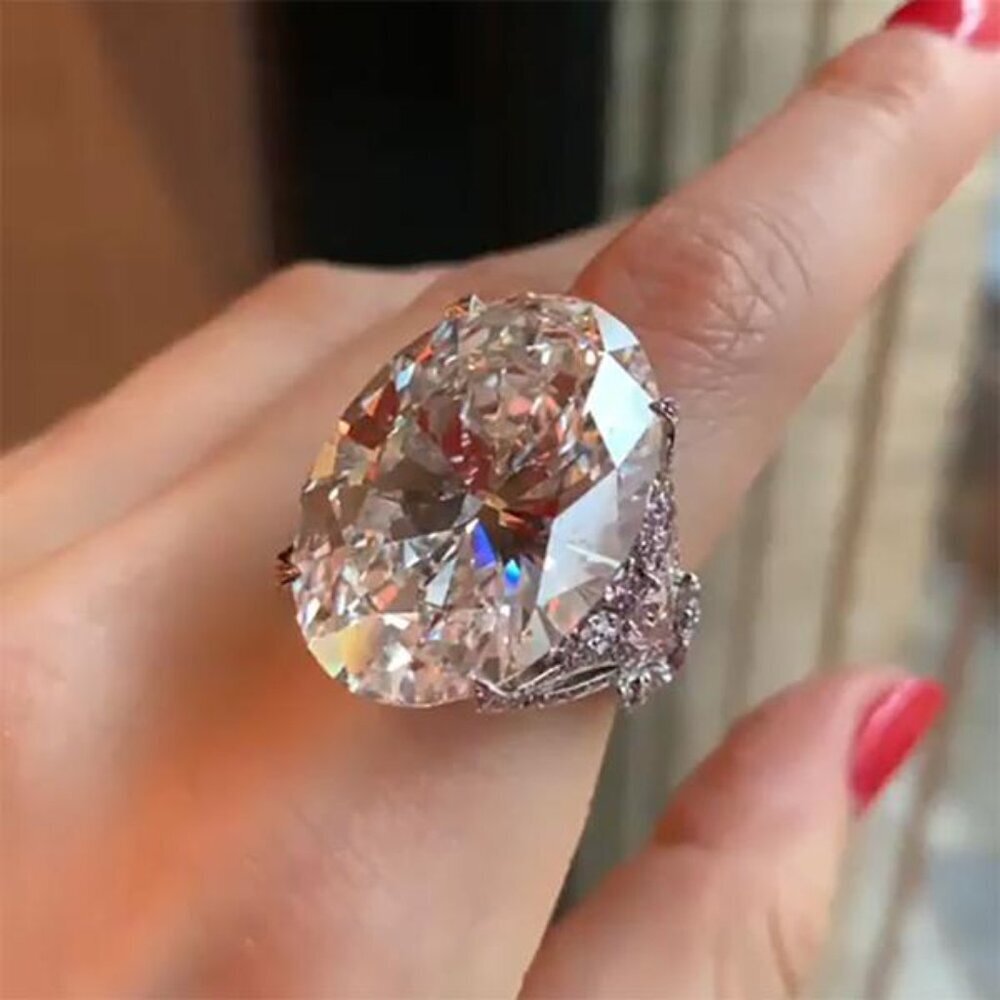 😍 Oval Zircon Diamond💎 Vintage Silver Beautiful Ring for Women, L239 - Picture 6 of 6